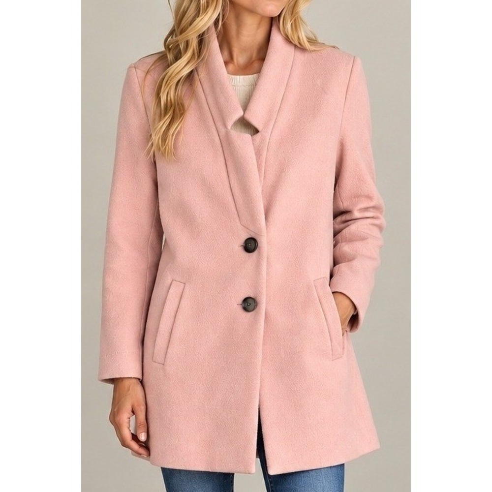 Old Navy Womens Pink Textured Knit Shawl Collar Coat Size S Blazer Jacket